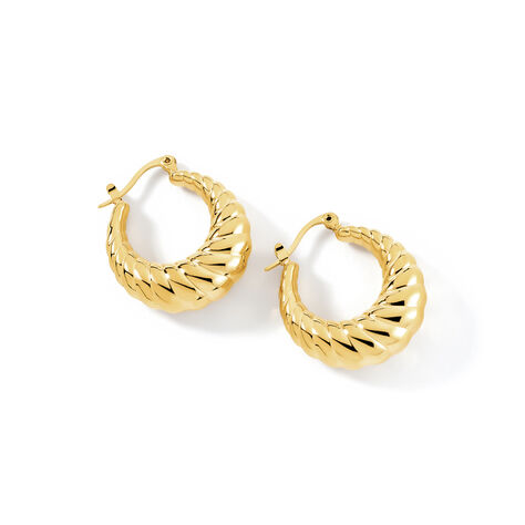 Créoles Clive Acier Doré - Boucles d'oreilles créoles Femme | Histoire d’Or