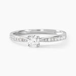 Bague Solitaire Hemera Or Blanc Diamant - Bagues solitaires Femme | Histoire d&rsquo;Or