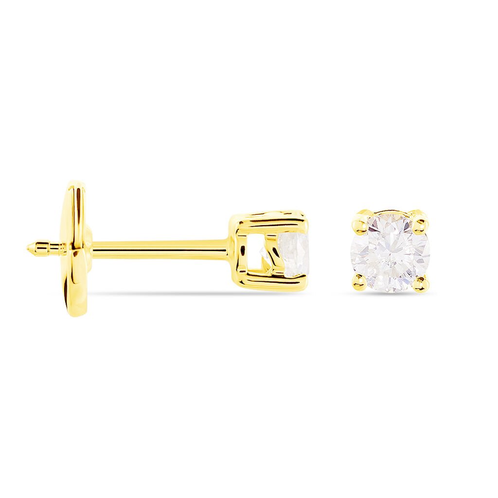 Boucles D'oreilles Puces Or Jaune Victoria Diamants - Clous d'oreilles Femme | Histoire d&rsquo;Or