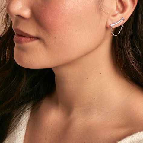 Bijoux D'oreilles Parigi Argent Blanc - Boucles d'oreilles fantaisie Femme | Histoire d’Or