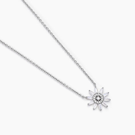 Collier Daisy Argent Blanc Oxyde De Zirconium - Colliers fantaisie Femme | Histoire d&rsquo;Or