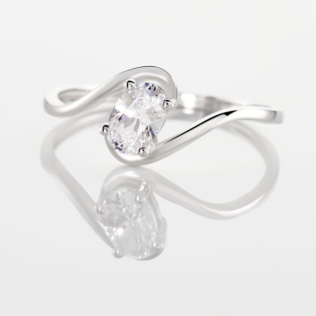 Bague Coronille Or Blanc Oxyde - Bagues solitaires Femme | Histoire d&rsquo;Or
