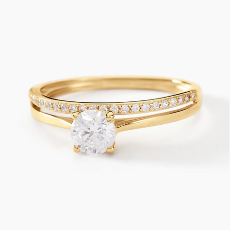 Bague Solitaire Anatoline Or Jaune Oxyde De Zirconium - Bagues solitaires Femme | Histoire d&rsquo;Or