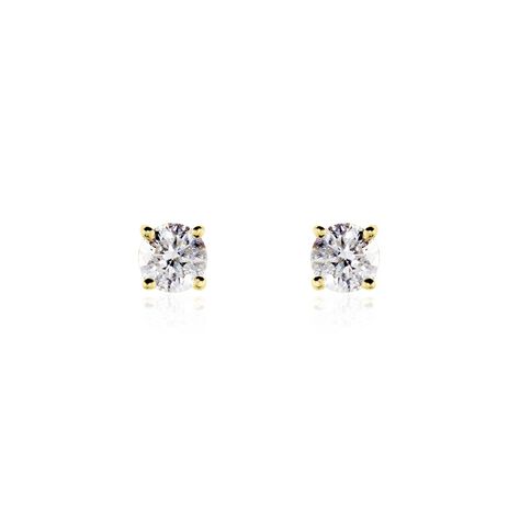 Boucles D'oreilles Puces Aphrodite Or Jaune Diamant - Clous d'oreilles Famille | Histoire d&rsquo;Or
