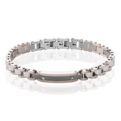 Bracelet Identite Acier Blanc Et Rose Blas - Bracelets Homme | Histoire d’Or
