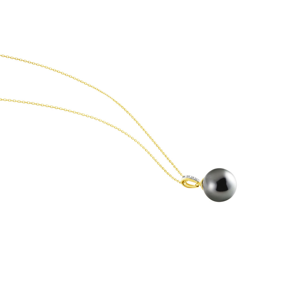 Collier Jodocus Or Jaune Perle De Tahiti Oxyde Zirconium - Colliers Femme | Histoire d’Or