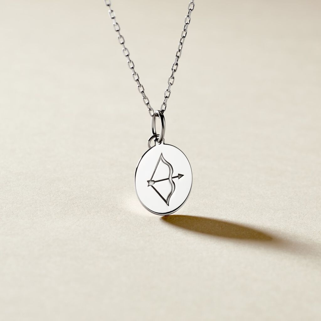 Pendentif Zodiaque Rond Argent Blanc - Pendentifs Zodiaque Famille | Histoire d&rsquo;Or