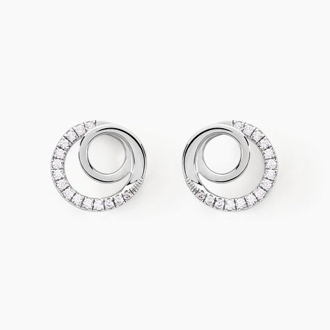 Boucles D'oreilles Puces Eliseum Argent Blanc Oxyde De Zirconium - Boucles d'oreilles fantaisie Femme | Histoire d&rsquo;Or