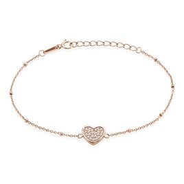 Bracelet Pascual Argent Met Rose Oxyde De Zirconium - Bracelets Coeur Femme | Histoire d’Or