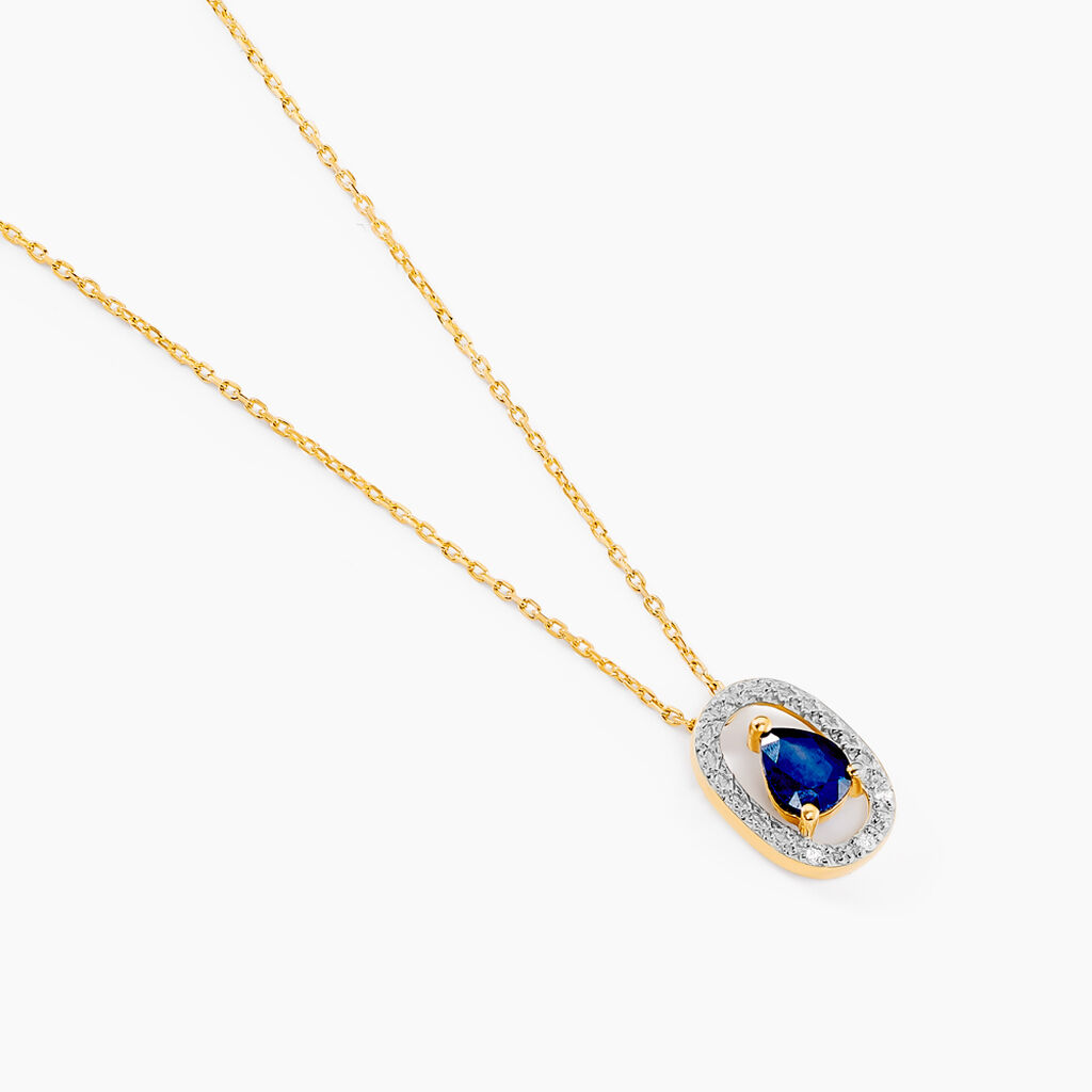 Collier Dorottya Or Jaune Saphir Diamant - Colliers Femme | Histoire d’Or