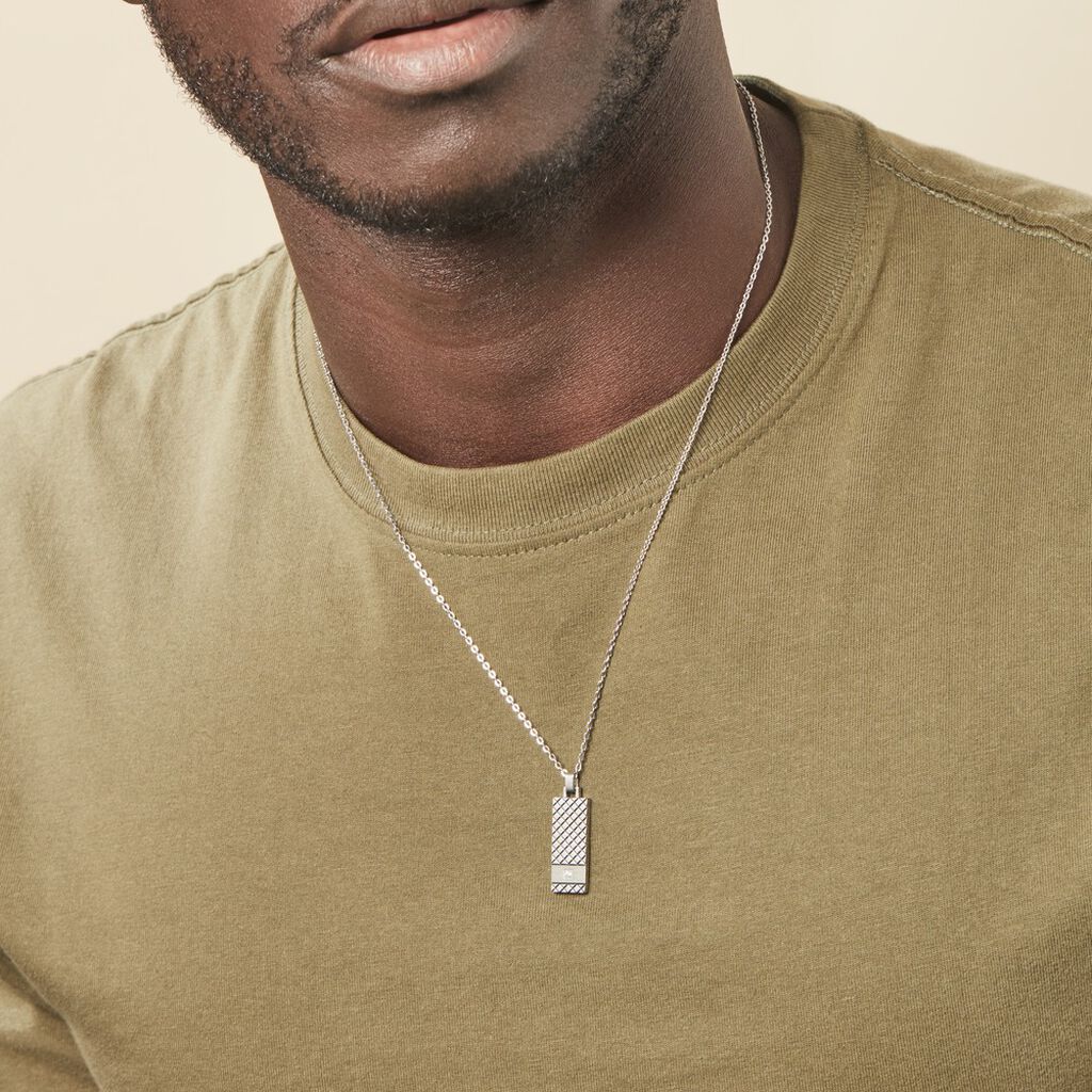 Collier Clement Acier Blanc Oxyde De Zirconium - Colliers fantaisie Homme | Histoire d’Or