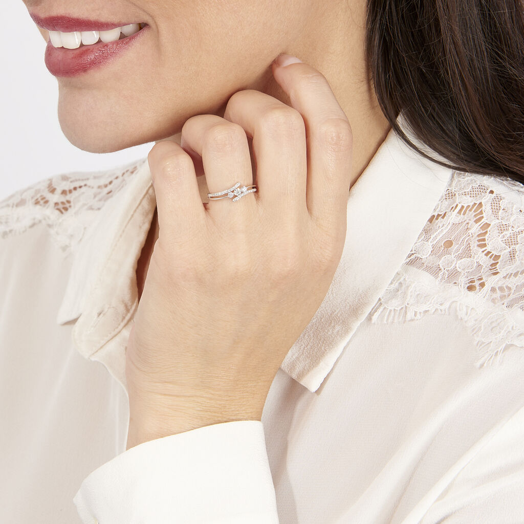 Bague Carey Or Blanc Diamant - Bagues avec pierre Femme | Histoire d’Or