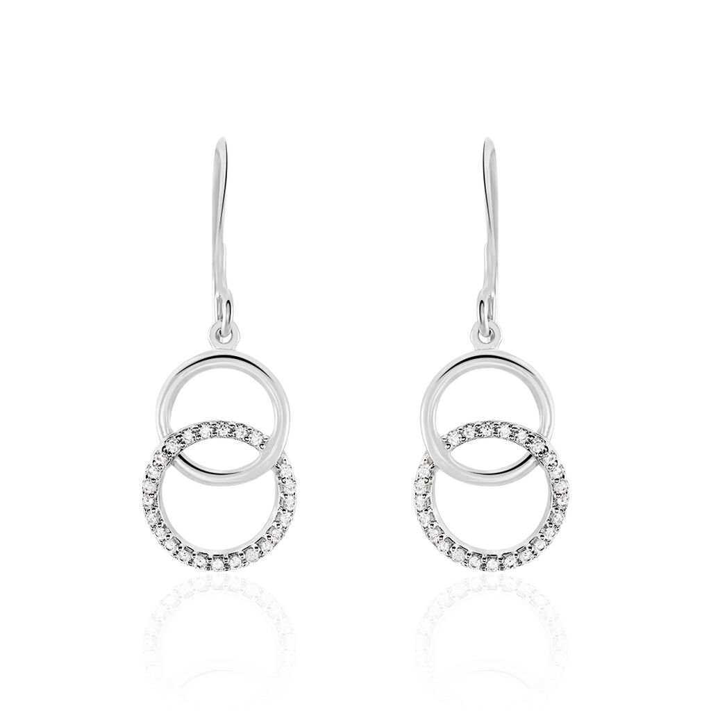 Boucles D'oreilles Pendantes Isabel Argent Blanc Oxyde De Zirconium - Boucles d'oreilles fantaisie Femme | Histoire d’Or