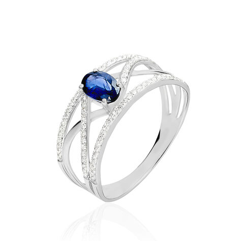 Bague Emeralina Or Blanc Saphir Et Diamant - Bagues solitaires Femme | Histoire d’Or