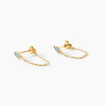 Boucles D'Oreilles Pendantes Ond&eacute;e Or Jaune Amazonite - Boucles d'oreilles pendantes Femme | Histoire d&rsquo;Or