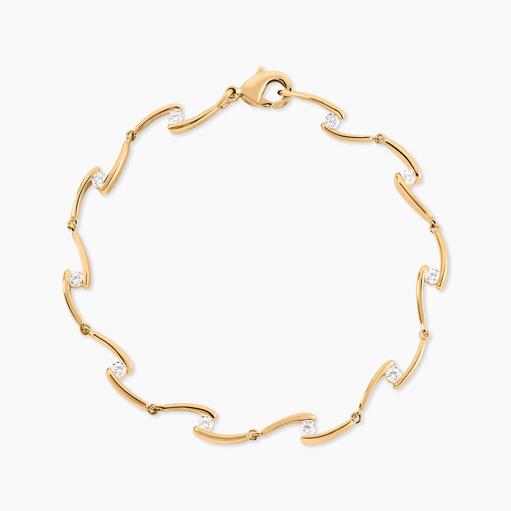 Bracelet Ayda Plaqu&eacute; Or Jaune Oxyde De Zirconium - Bracelets Femme | Histoire d&rsquo;Or