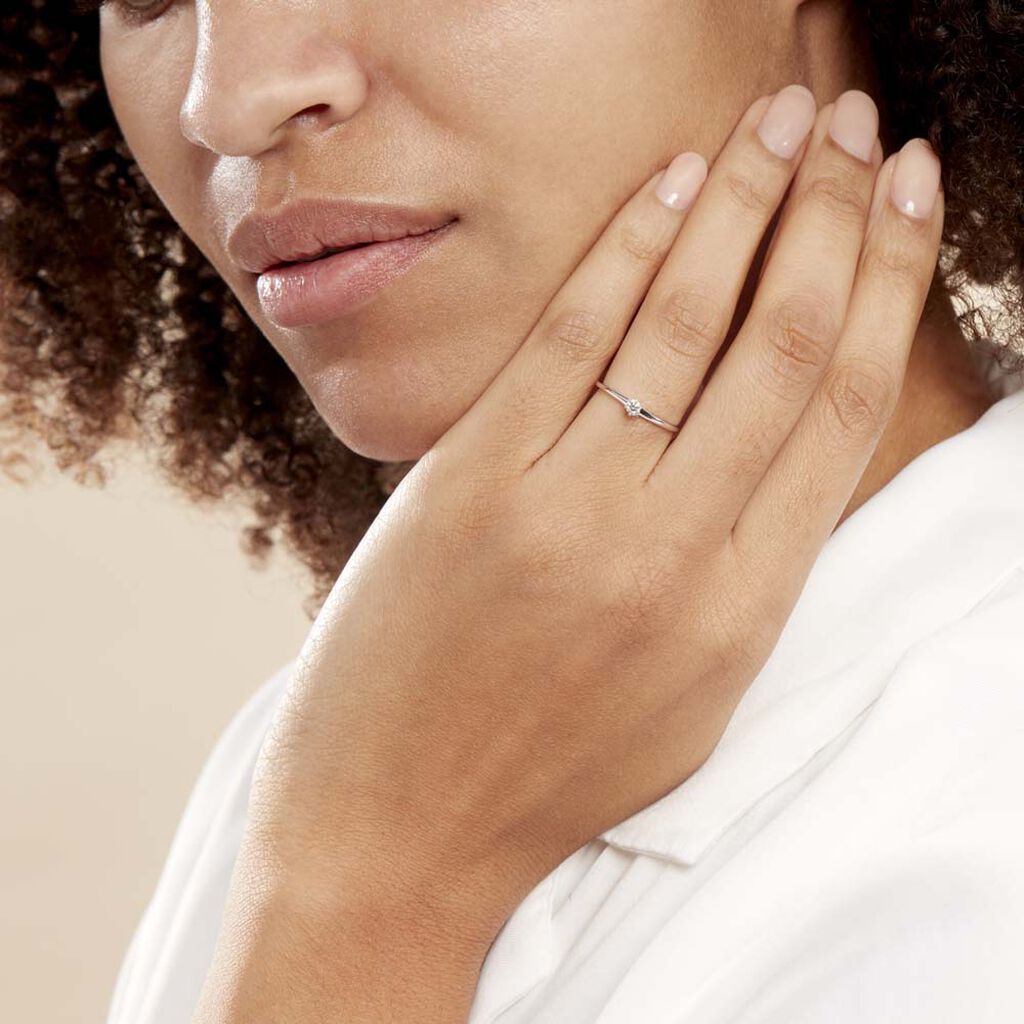 Bague Solitaire Natalia Or Blanc Diamant - Bagues solitaires Femme | Histoire d’Or