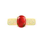 Bague Crista Or Jaune Rubis Et Diamant - Bagues solitaires Femme | Histoire d&rsquo;Or