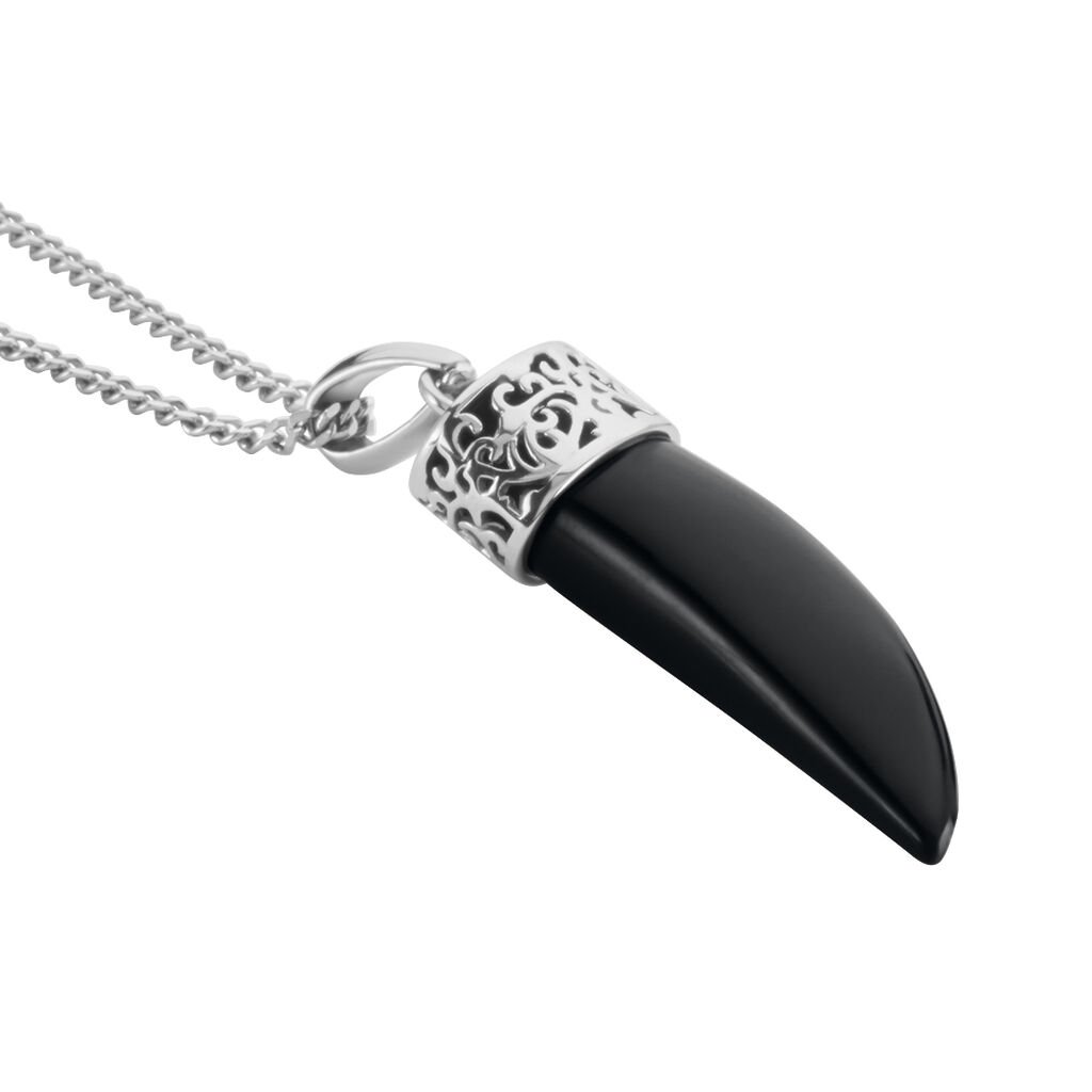 Collier Acier Blanc Ludvik Agate - Colliers fantaisie Homme | Histoire d’Or