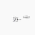 Boucles D'oreilles Puces One Or Blanc Diamants - Clous d'oreilles Homme | Histoire d&rsquo;Or