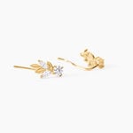 Bijoux D'Oreilles Alexine Argent Dor&eacute; A L'Or 750/1000 Oxyde De Zirconium - Ear cuffs Femme | Histoire d&rsquo;Or