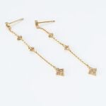 Boucles D'oreilles Pendantes Ziha Plaqu&eacute; Or Jaune Oxyde De Zirconium - Boucles d'oreilles fantaisie Femme | Histoire d&rsquo;Or