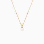 Collier Bragi Argent Dor&eacute; A L'Or 750/1000 Oxyde De Zirconium Perle De Culture - Colliers Femme | Histoire d&rsquo;Or
