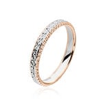 Alliance Multi Facettes Diamantee Demi Jonc Classique Or Bicolore - Alliances Unisex | Histoire d&rsquo;Or