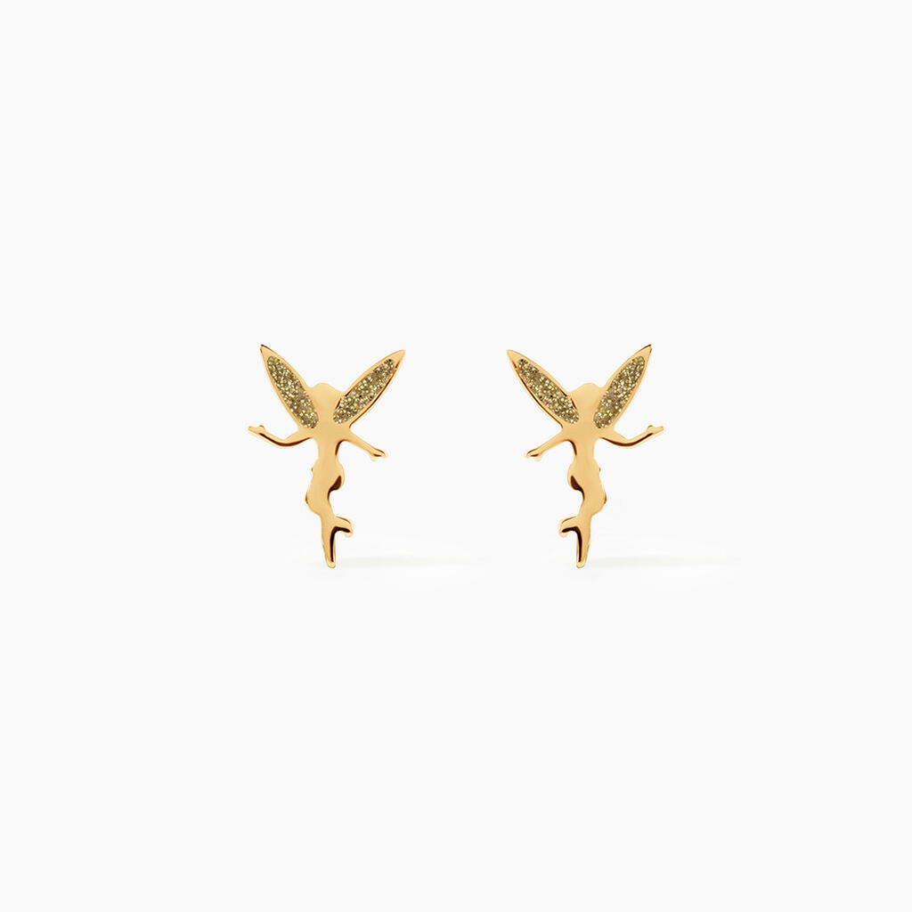 Boucles D'Oreilles Puces Feelia Argent Dor&eacute; A L'Or 750/1000 - Boucles d'oreilles fantaisie Enfant | Histoire d&rsquo;Or
