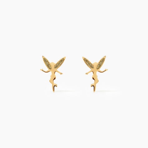 Boucles D'Oreilles Puces Feelia Argent Dor&eacute; A L'Or 750/1000 - Boucles d'oreilles fantaisie Enfant | Histoire d&rsquo;Or