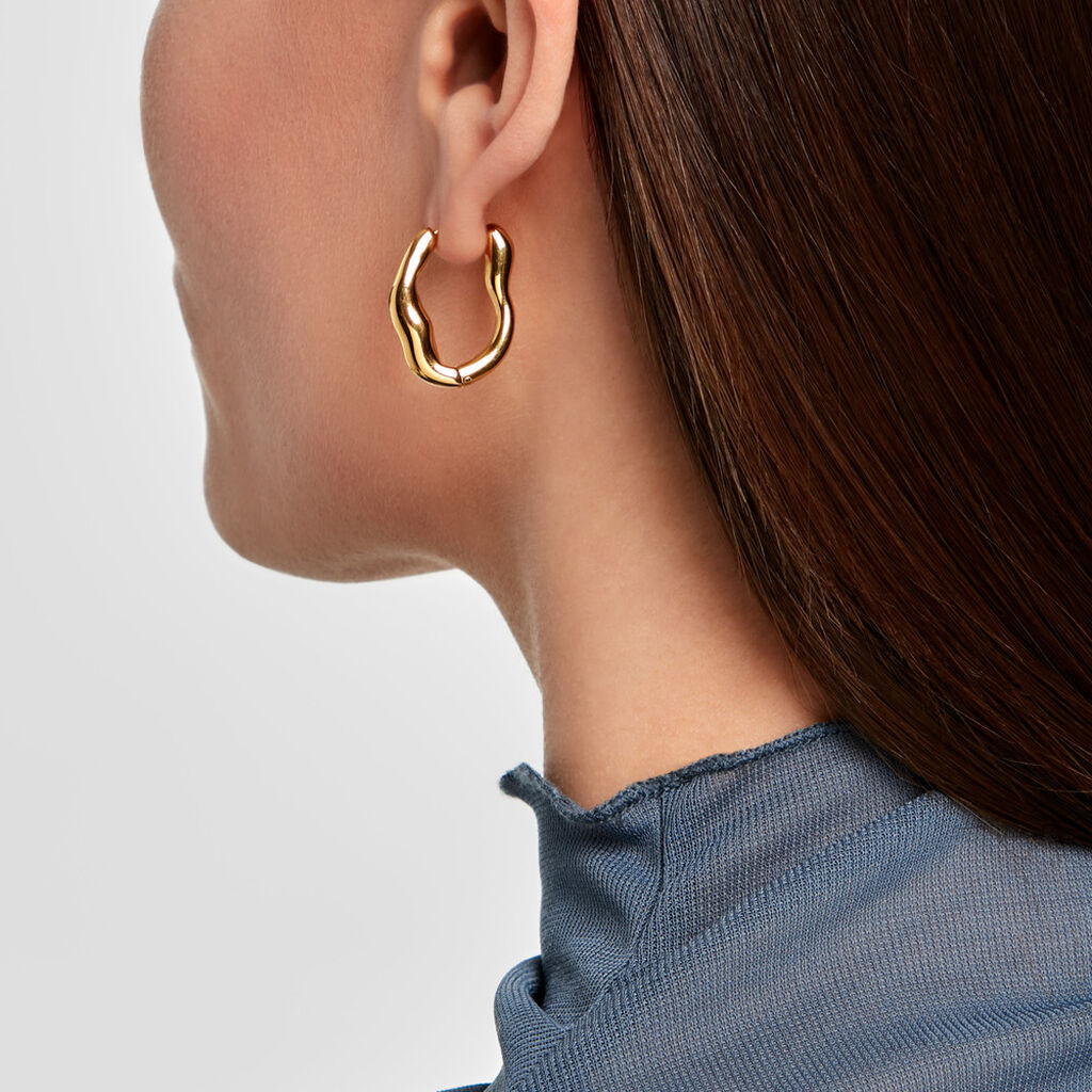 Cr&eacute;oles Mamamia Acier Jaune - Boucles d'oreilles cr&eacute;oles Femme | Histoire d&rsquo;Or