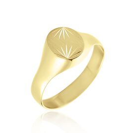 Chevalière Ovale Diamantee Soleil Or Jaune - Chevalières Famille | Histoire d’Or
