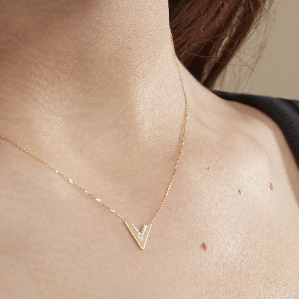Collier Dao Or Jaune Oxyde De Zirconium - Colliers Femme | Histoire d’Or