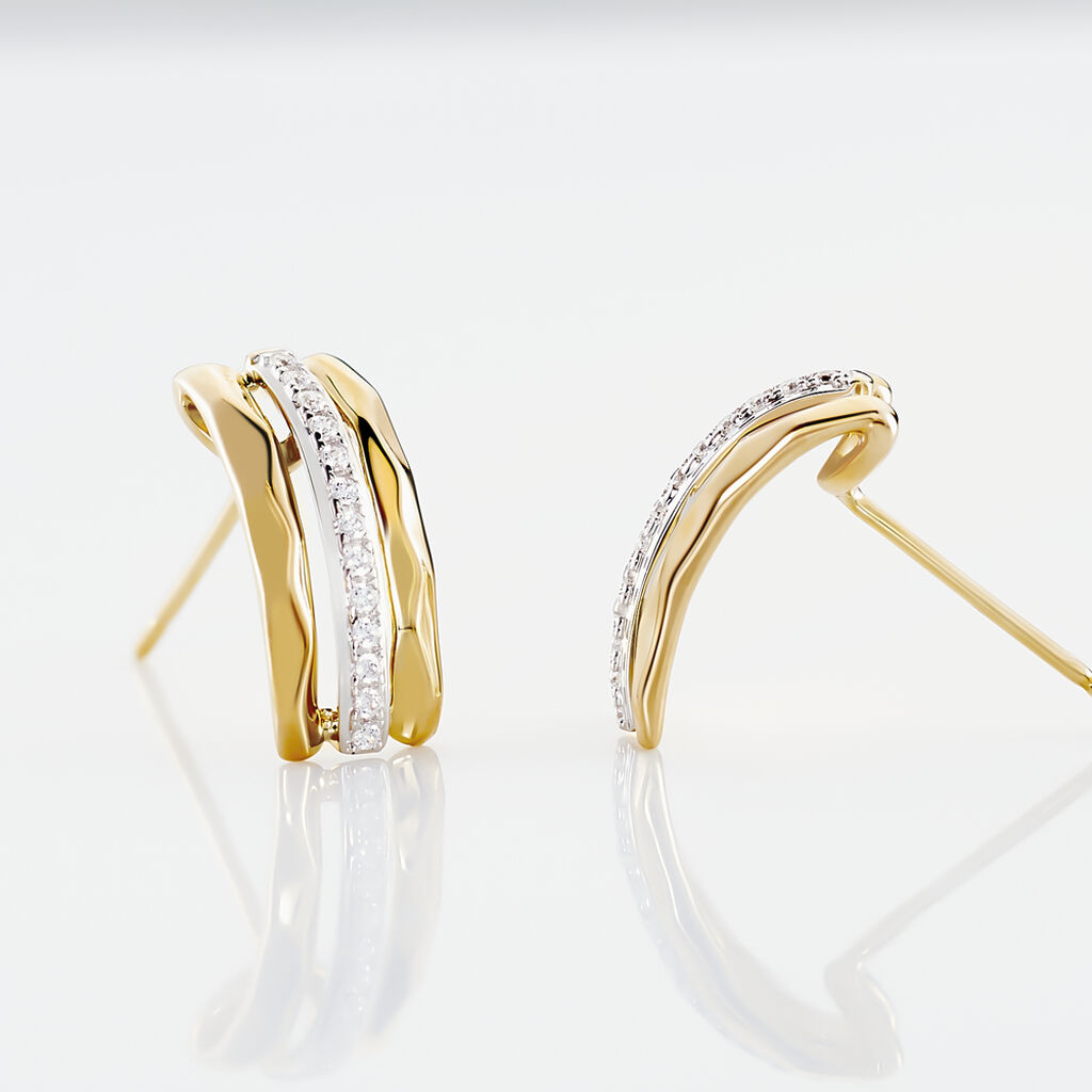Boucles D'oreilles Pendantes Allyson Or Jaune Oxyde De Zirconium - Boucles d'oreilles pendantes Femme | Histoire d’Or