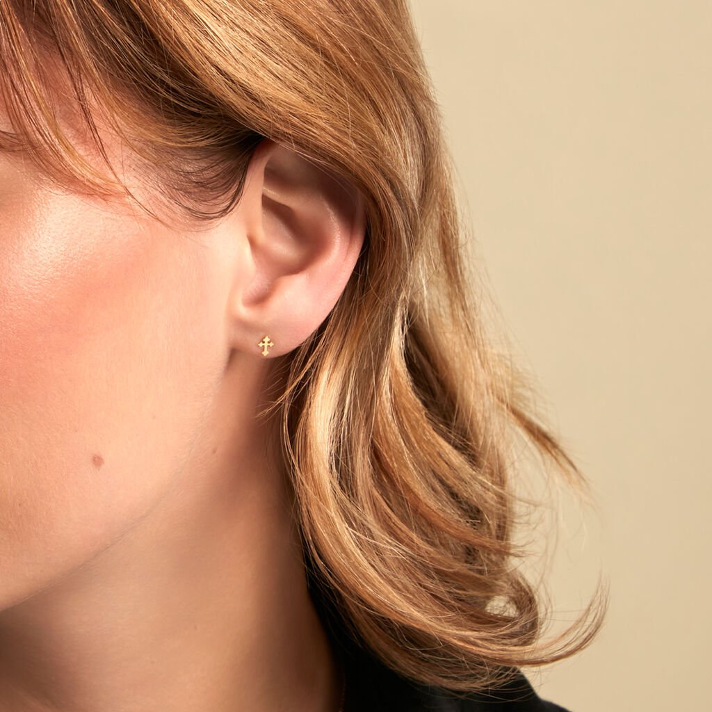 Boucles D'Oreilles Puces Lyndon Or Jaune - Clous d'oreilles Femme | Histoire d&rsquo;Or