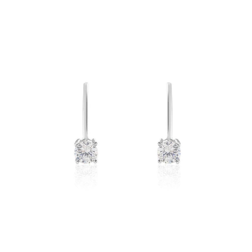Boucles D'oreilles Dormeuses Argent Blanc Viventiol Oxyde De Zirconium - Boucles d'oreilles fantaisie Femme | Histoire d’Or