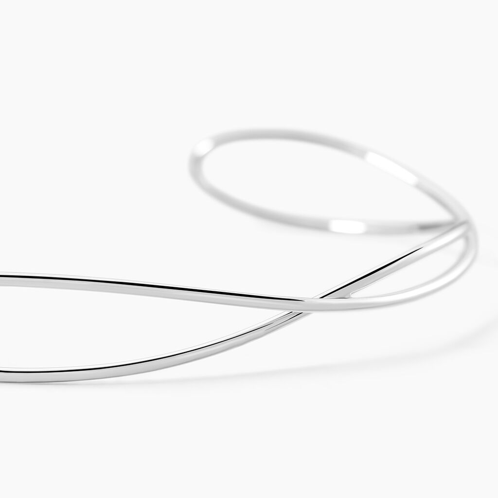 Bracelet Jonc Paros Argent Blanc - Bracelets joncs Femme | Histoire d&rsquo;Or