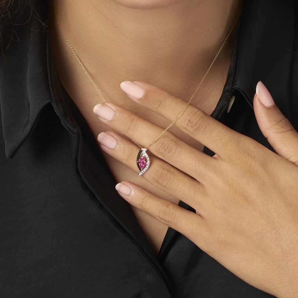 Collier Hoela Or Jaune Diamant Et Rubis - Colliers Femme | Histoire d’Or