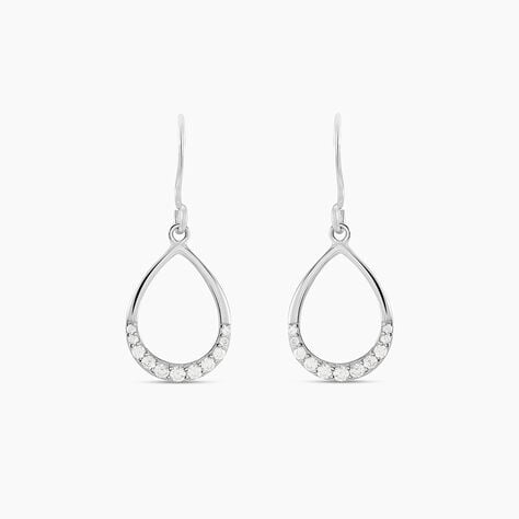 Boucles D'oreilles Pendantes Nicole Argent Blanc Oxyde De Zirconium - Boucles d'oreilles fantaisie Femme | Histoire d&rsquo;Or