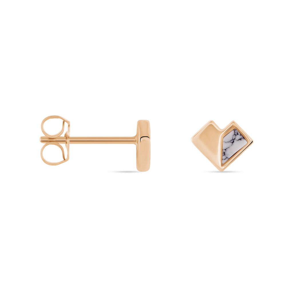Boucles D'oreilles Puces Rossana Argent Rose Pierre De Synthese - Boucles d'oreilles fantaisie Femme | Histoire d’Or