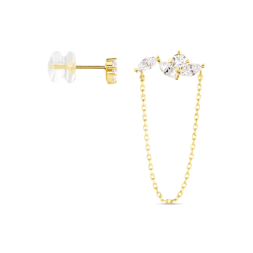 Bijoux D'oreilles Krystine Or Jaune Oxyde De Zirconium - Ear cuffs Femme | Histoire d’Or