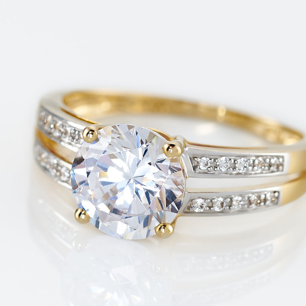 Bague Solitaire Or Jaune Anthyme Oxyde De Zirconium - Bagues solitaires Femme | Histoire d’Or