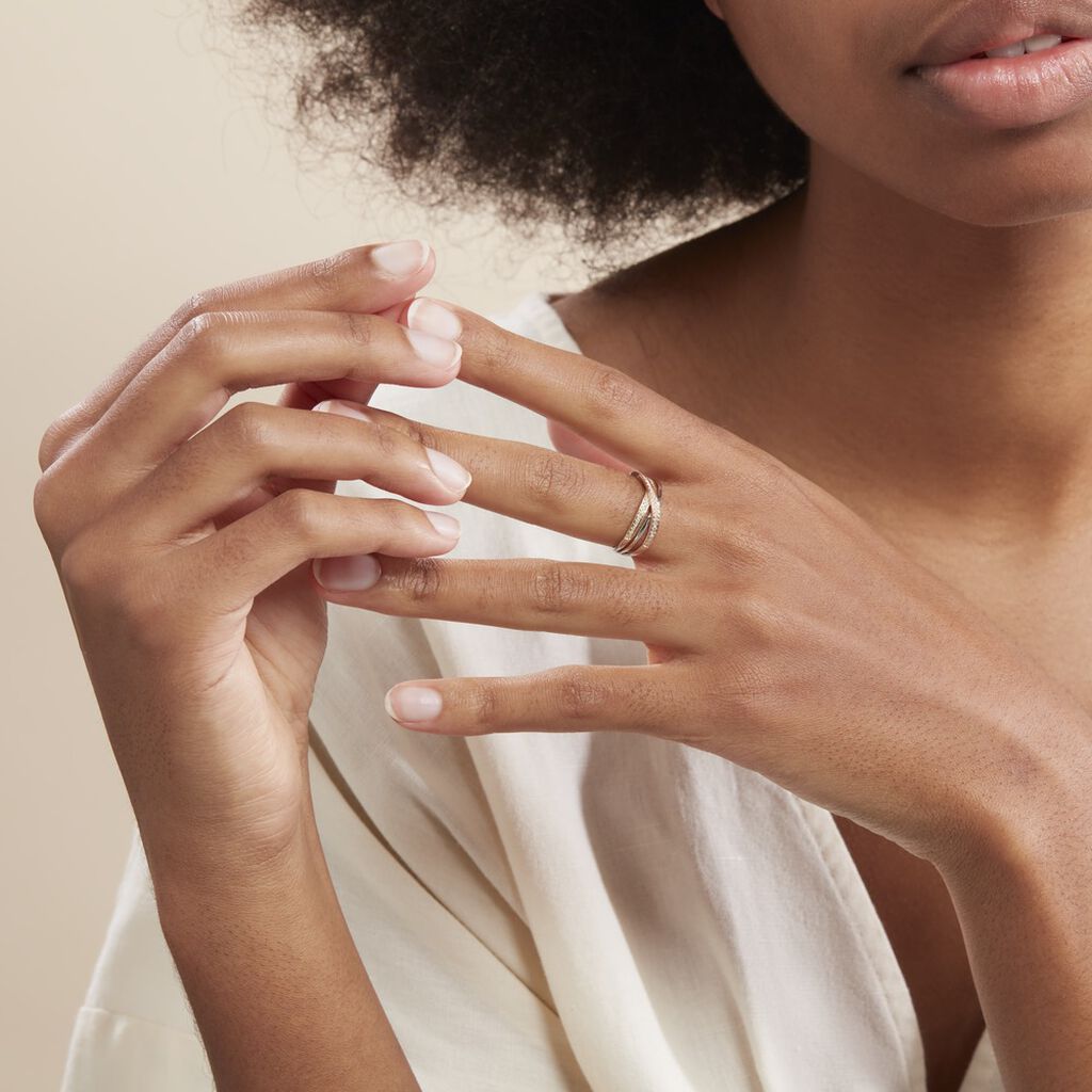 Bague Sabera Or Tricolore Diamant - Bagues avec pierre Femme | Histoire d’Or