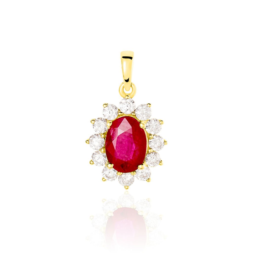 Pendentif Vladimir Or Jaune Rubis Et Diamant - Pendentifs Femme | Histoire d’Or