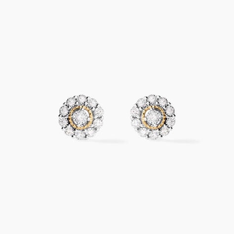 Boucles D'oreilles Puces Charletta Or Jaune Diamant - Clous d'oreilles Femme | Histoire d&rsquo;Or