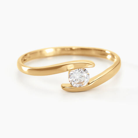 Bague Solitaire Camilia Or Jaune Oxyde De Zirconium - Bagues solitaires Femme | Histoire d’Or