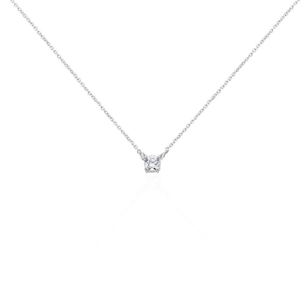 Collier Ponama Or Blanc Oxyde De Zirconium - Colliers Femme | Histoire d’Or