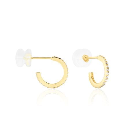 Cr&eacute;oles Or Jaune Brodie Oxyde De Zirconium - Boucles d'oreilles cr&eacute;oles Femme | Histoire d&rsquo;Or