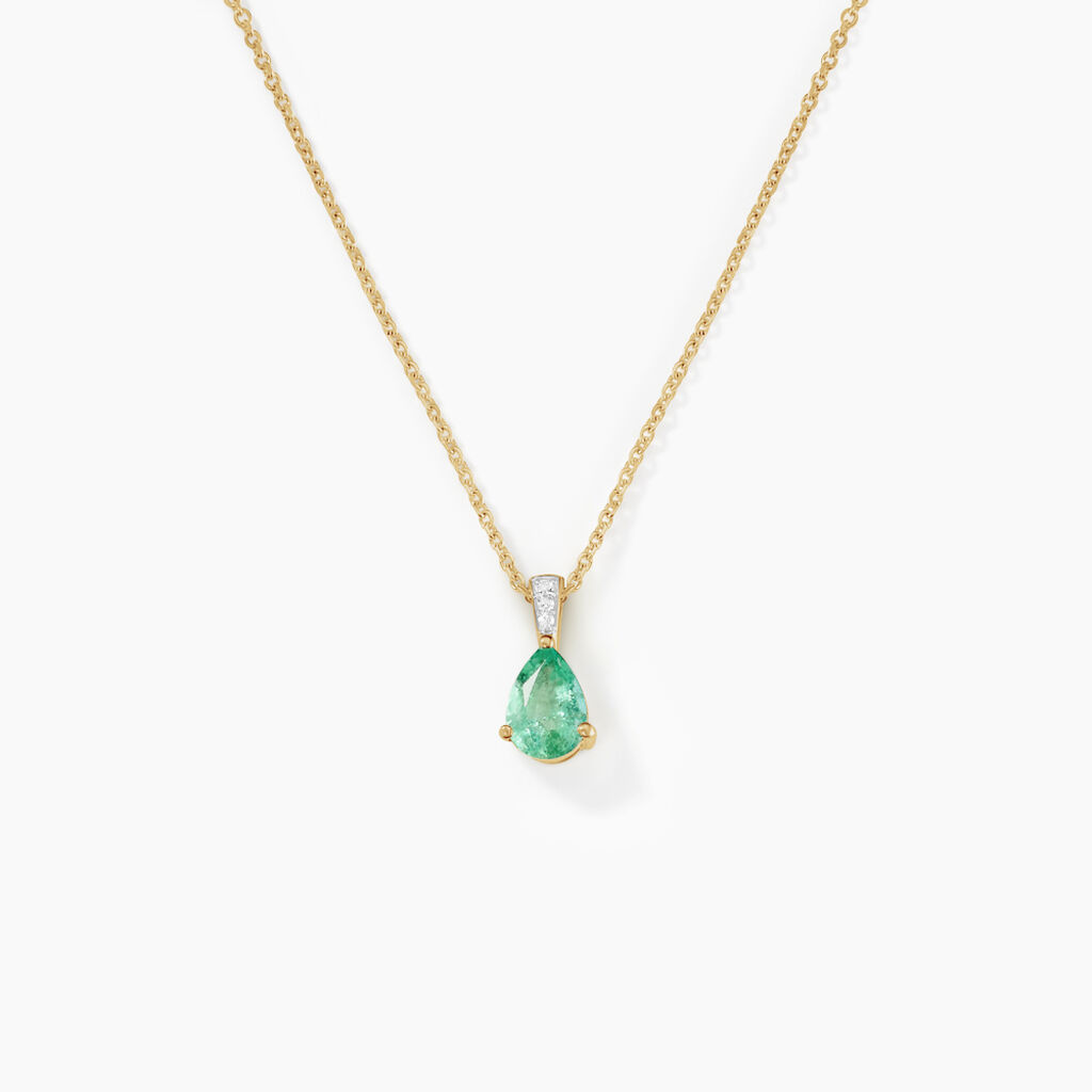 Pendentif Pâris Or Jaune Emeraude Diamant - Pendentifs Femme | Histoire d’Or