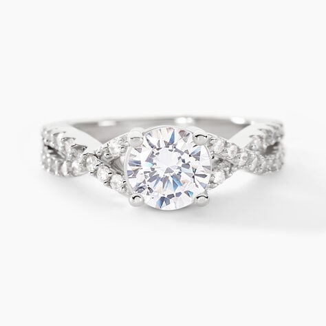 Bague Karin Argent Blanc Oxyde De Zirconium - Bagues solitaires Femme | Histoire d&rsquo;Or